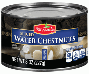 Our Family sliced water chestnuts 8 ounce