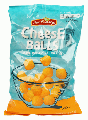 Our Family cheese balls made with real cheese 7.5 ounce