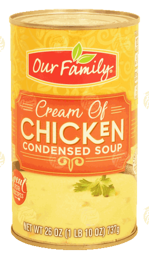 Our Family cream of chicken condensed soup 26 ounce