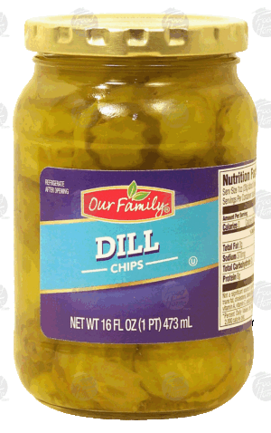 Our Family dill chips 16 fluid ounce