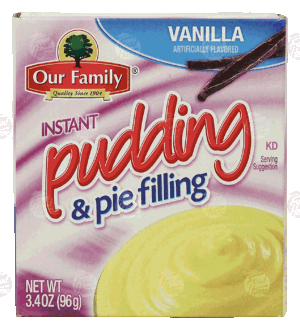 Our Family vanilla instant pudding & pie filling 3.4 ounce