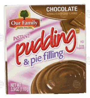 Our Family chocolate instant pudding & pie filling 3.9 ounce