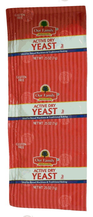 Our Family yeast, active dry, .25-oz. 3 pack