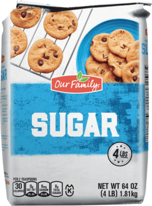 Our Family sugar, pure granulated 4 pound