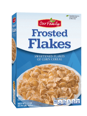 Our Family Frosted Flakes sweetened flakes of corn cereal 15 ounce