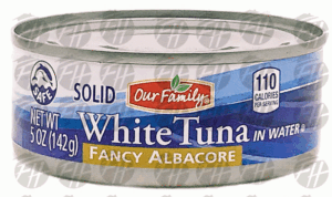 Our Family solid white tuna in water, fancy albacore 5 ounce