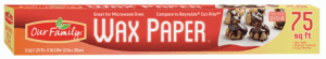 Our Family wax paper 75 square foot