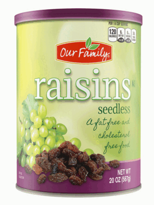 Our Family raisins, seedless 20 ounce