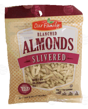 Our Family slivered almonds, blanched 2.25 ounce