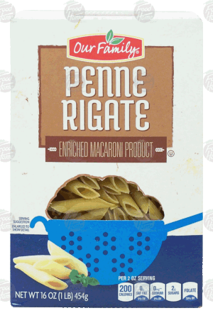 Our Family penne rigate enriched macaroni product 16 ounce