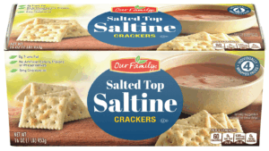 Our Family saltines, 4-stay fresh packs 16 ounce