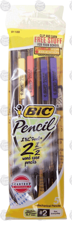 Bic #2 lead mechanical pencils 5 count