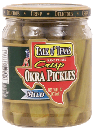 Talk Of Texas crisp okra pickles mild 16 fluid ounce