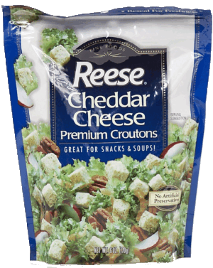 Reese cheddar cheese croutons reclosable package 6 ounce