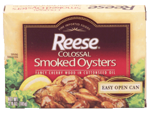 Reese colossal oysters smoked fancy cherry wood in cottonseed oil 3.7 ounce