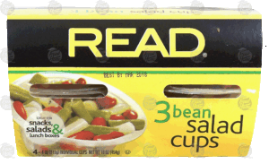 Read 3 bean salad, 4-oz. plastic cups 4 pack