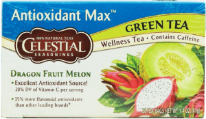 Celestial Seasonings Antioxidant Max dragon fruit melon green tea, contains caffeine, 20-bags 1.4 ounce