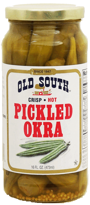 Old South pickled okra, crisp hot 16 fluid ounce