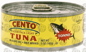 Cento solid pack light tuna in pure olive oil, salt added 5 ounce