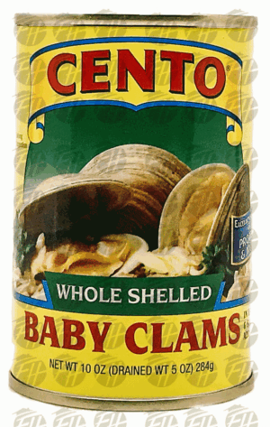 Cento whole shelled baby clams in water & salt added 10 ounce