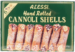 Alessi cannoli shells, hand rolled, 6-count, sicilian style 3 ounce