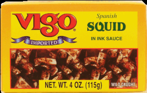 Vigo spanish squid/calamares in ink sauce, wild caught 4 ounce