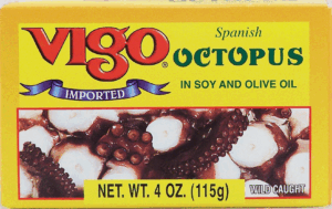 Vigo spanish octopus/pulpo in soy and olive oil, wild caught 4 ounce