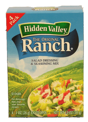 Hidden Valley original ranch seasoning/salad dressing mix, 1oz packs 4 ounce