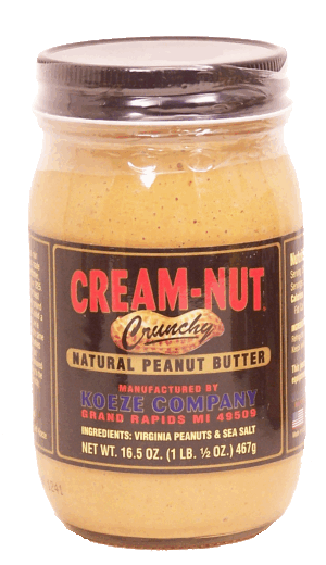 Cream-Nut crunchy natural peanut butter 16.5 ounce