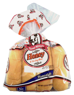 Aunt Millie's Homestyle Honey 8 Ct Hot Dog Buns 12.5 ounce