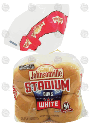 Johnsonville Stadium white hamburger buns, 8-count, sliced 16 ounce