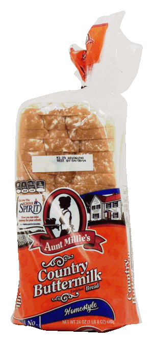 Aunt Millie's Homestyle country buttermilk enriched sliced bread loaf 22 ounce