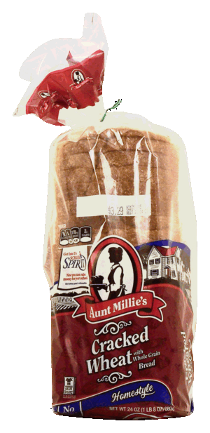 Aunt Millie's Homestyle cracked wheat with whole grain sliced bread loaf 24 ounce