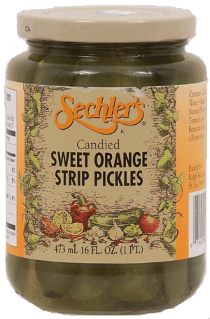 Sechler's candied sweet orange strip pickles 16 fluid ounce