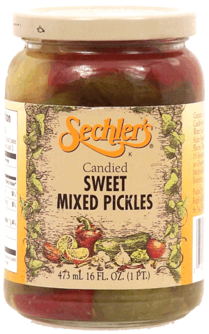 Sechler's candied sweet mixed pickles 16 fluid ounce