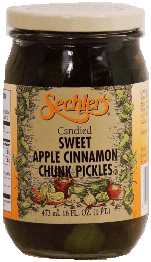Sechler's candied sweet apple cinnamon chunk pickles 16 fluid ounce