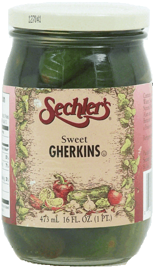 Sechler's sweet gherkins 16 fluid ounce