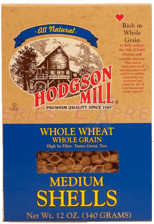 Hodgson Mill medium shells, whole wheat, whole grain pasta 12 ounce