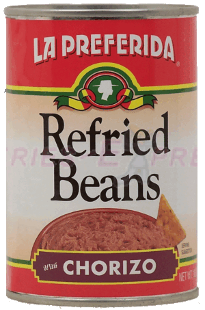 La Preferida refried beans with chorizo 16 ounce