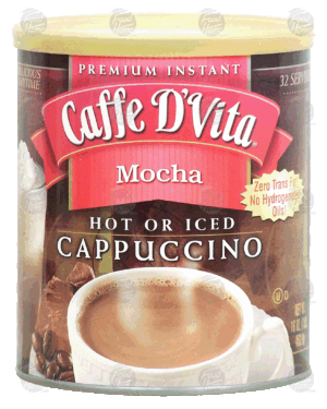 Caffe D' Vita Mocha hot or iced cappuccino, 32 servings 16 ounce