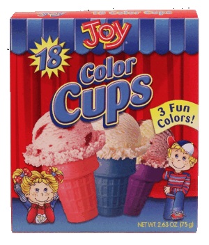 Joy color ice cream cups, 18-count 2.63 ounce