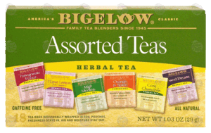 Bigelow assorted teas, herbal tea 18 count