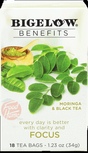 Bigelow Benefits Focus; moringa & black tea, 1.23-ounce tea bags 18 count