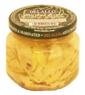 Delallo quartered & marinated artichoke hearts 6 ounce