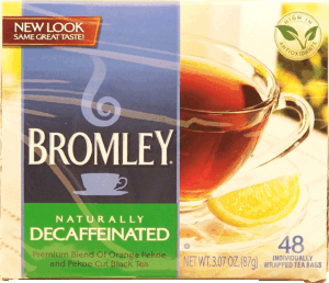 Bromley naturallly decaffeinated orange pekoe and pekoe cut black tea, 48-tea bags 3.07 ounce