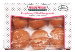Krispy Kreme raspberry filled doughnuts, 6-count 16.4 ounce