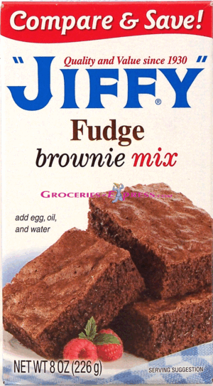 Jiffy chocolate fudge brownie mix, add egg, nuts, oil and water 8 ounce