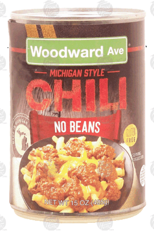 Woodward Ave chili, no beans, michigan style 15 ounce