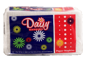 Daisy paper napkins, 1 ply 150 count