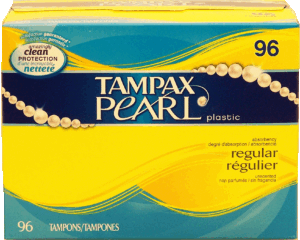 Tampax Pearl regular obsorbency plastic tampons 96 count